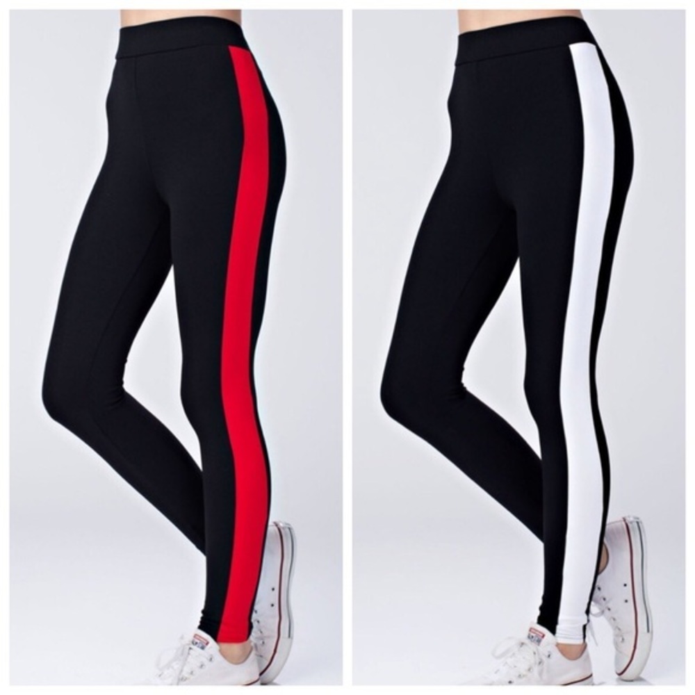 🎊HP🎊New black track pant w/red athletic stripe - Picture 3 of 3